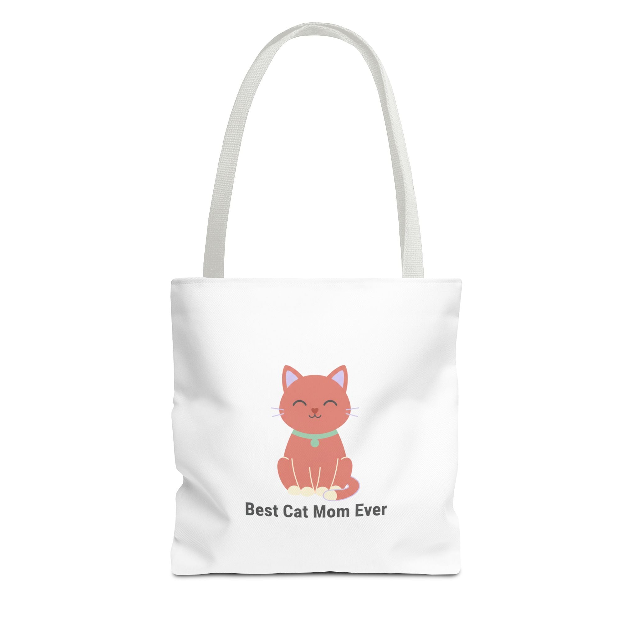 Best Cat Mom Ever Tote Bag — Cute Cat Graphic Canvas Tote for Cat Lovers