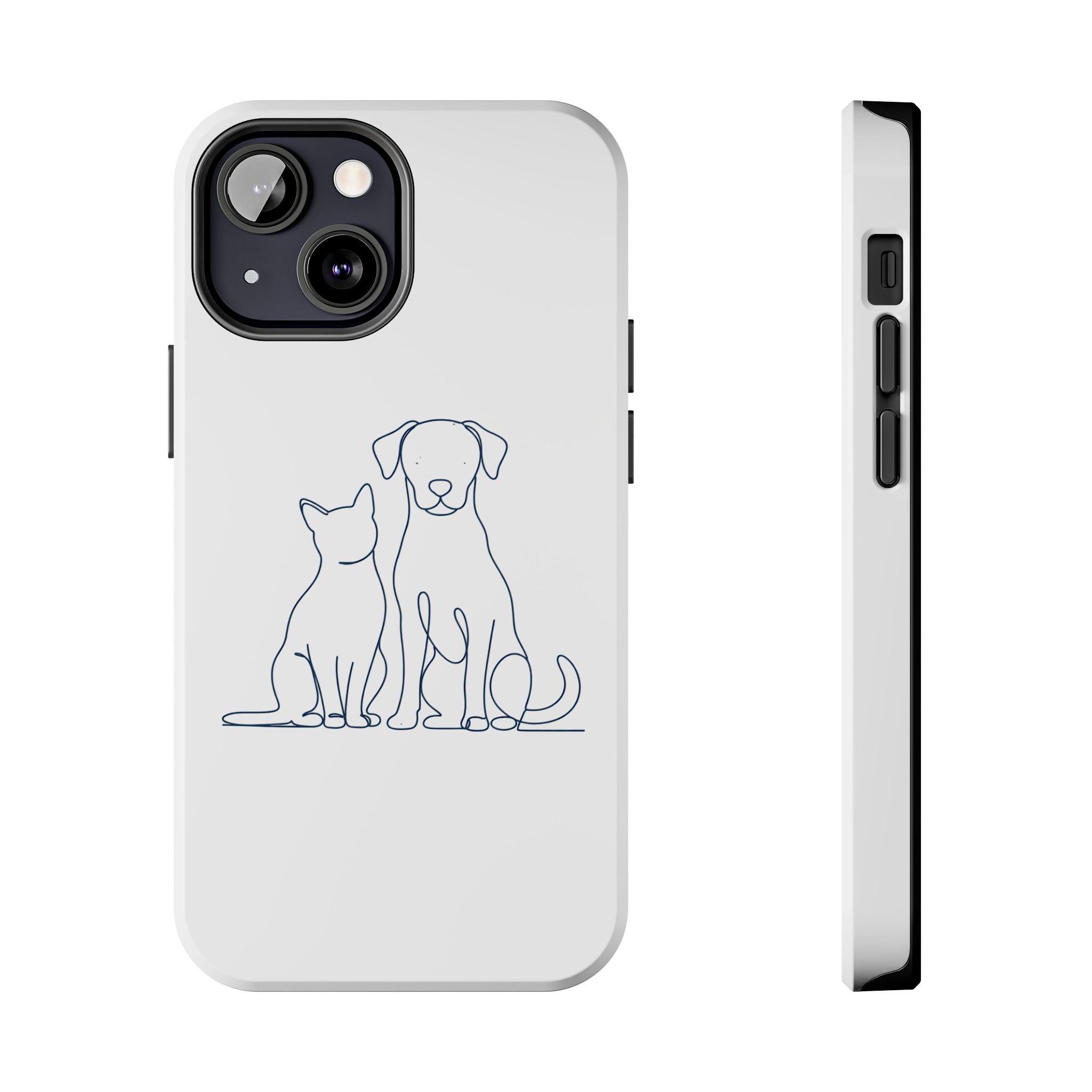 Cat & Dog Line Art Mug — Custom Pet Portrait