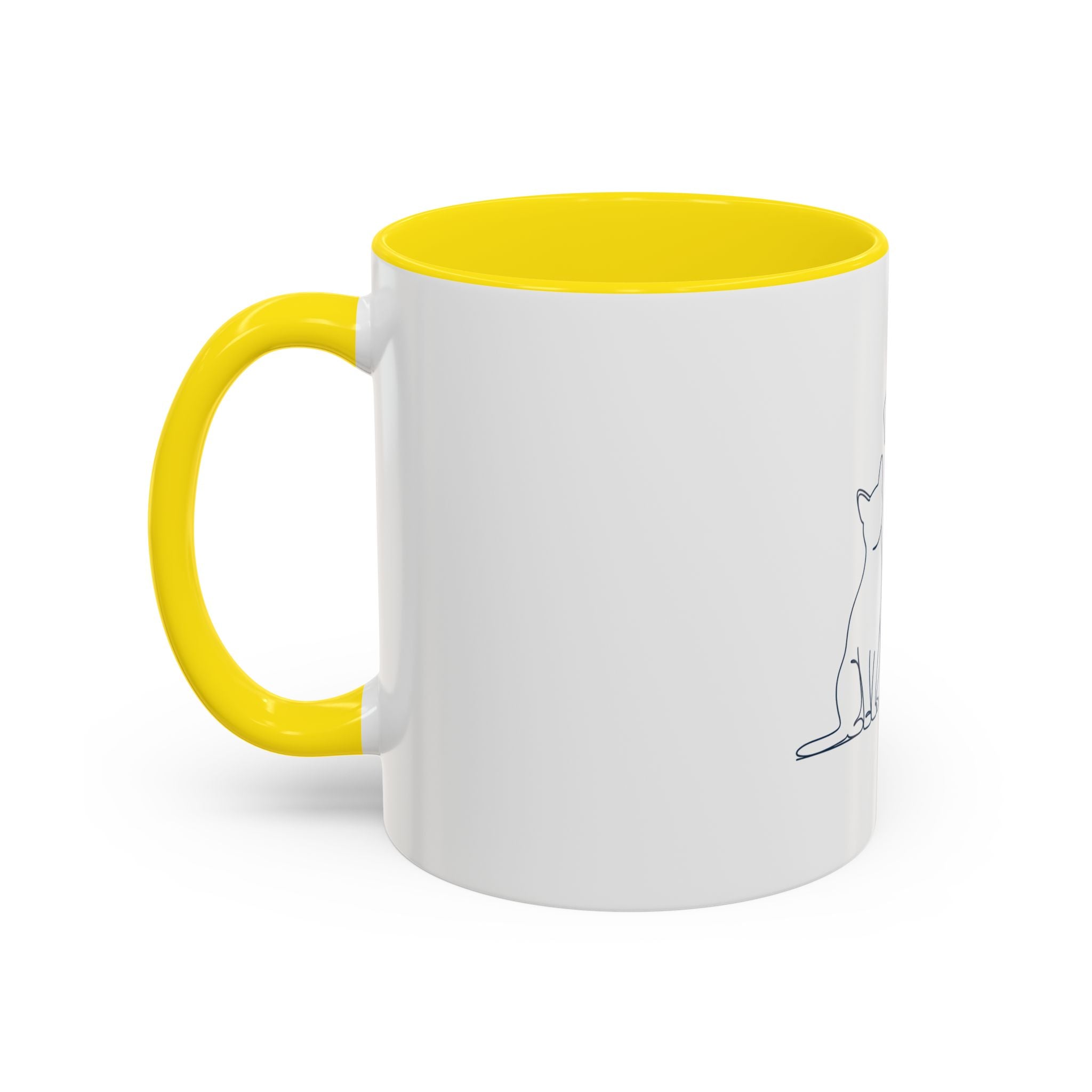 Personalized Cat & Dog Line Art Coffee Mug — Accent 11/15oz