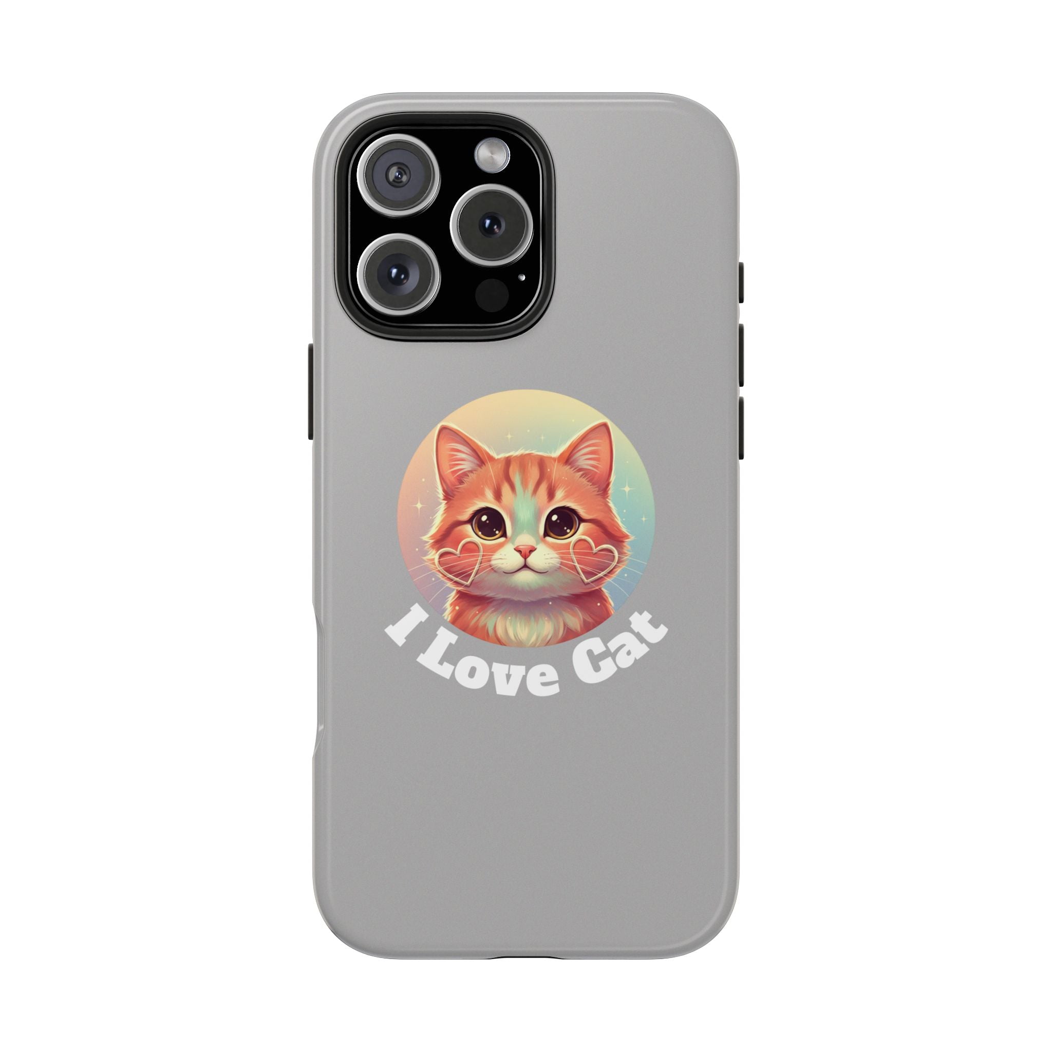 I Love Cat Tough Phone Case — Cute Retro Kitty Protective Phone Cover