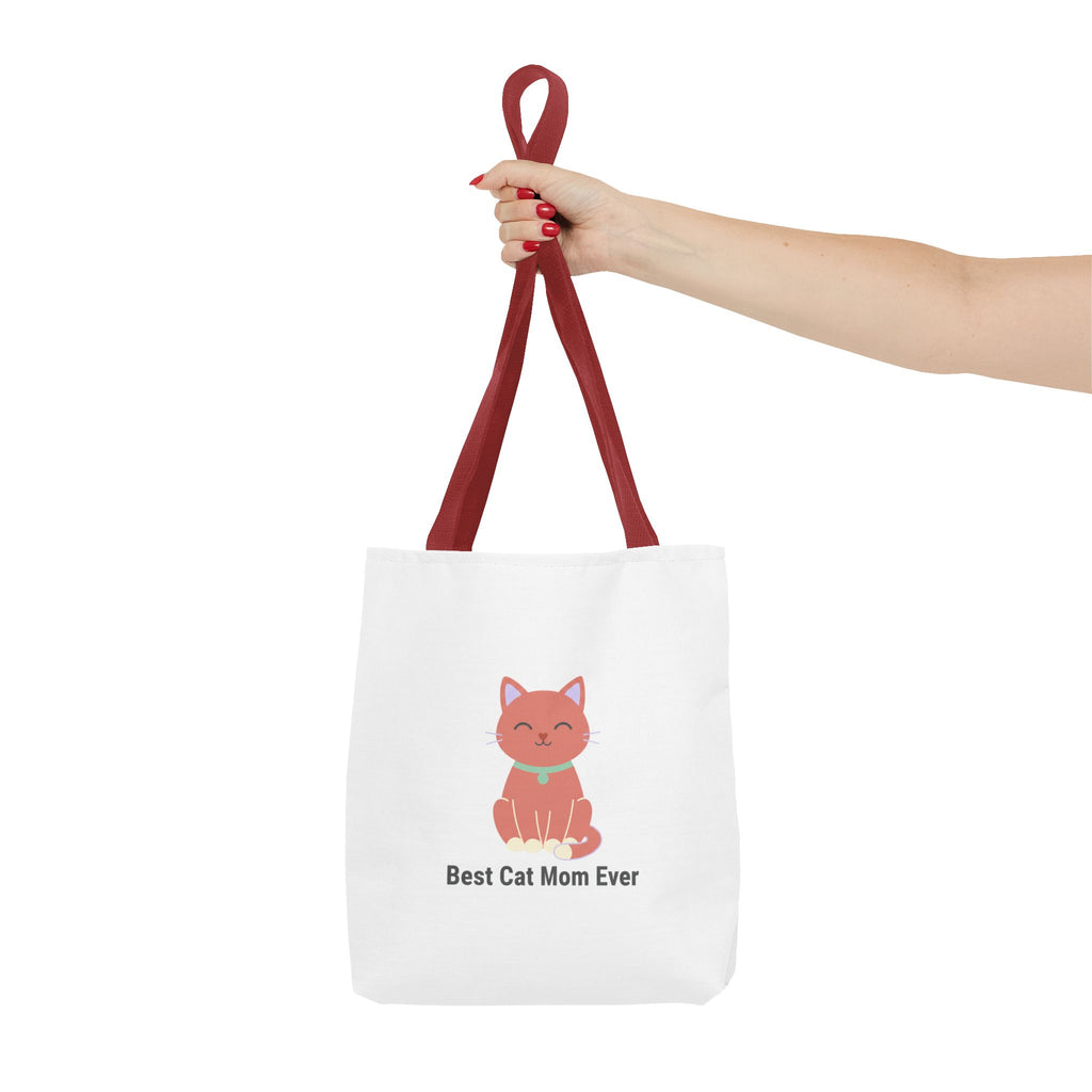 Best Cat Mom Ever Tote Bag — Cute Cat Graphic Canvas Tote for Cat Lovers