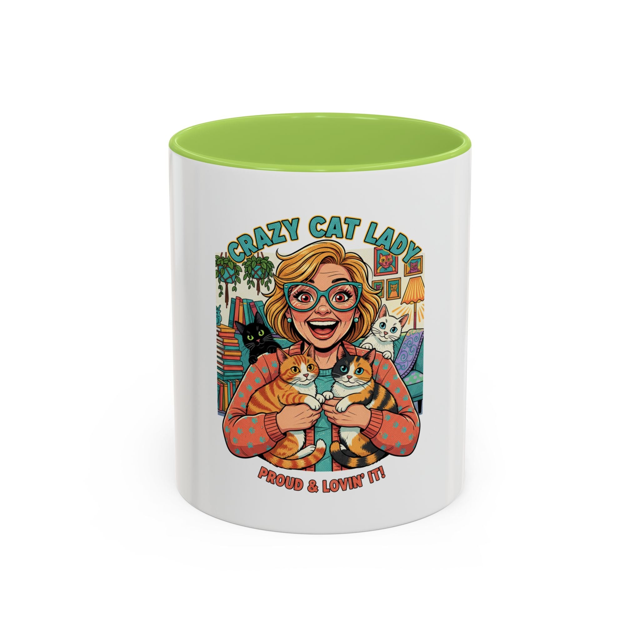 Crazy Cat Lady Coffee Mug – "Proud & Lovin' It" Accent 11/15oz