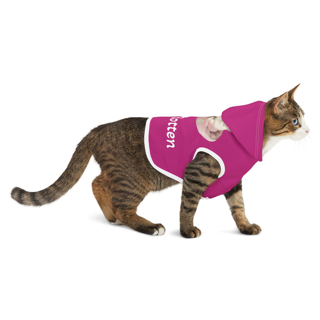 Pet Hoodie — "Spoiled Rotten" Pink Pet Hoodie with Cute Cat Photo