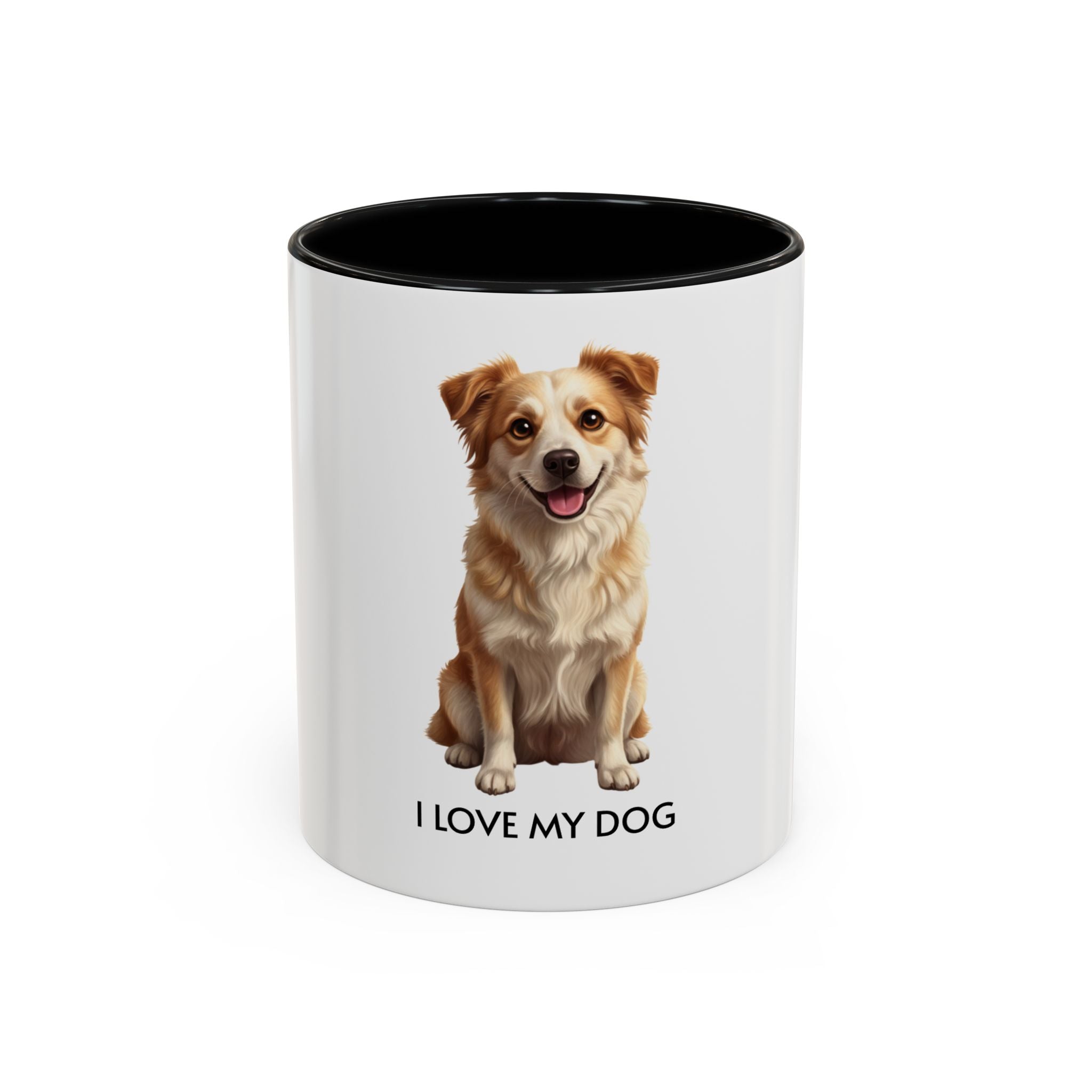 I Love My Dog Coffee Mug — Cute Dog Illustration Accent Mug (11/15oz)
