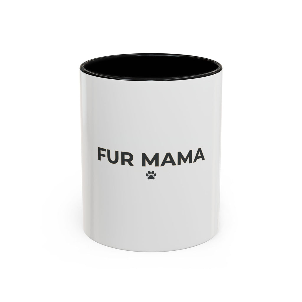 Fur Mama Accent Coffee Mug — Pet Mom Paw Print Gift (11/15 oz)