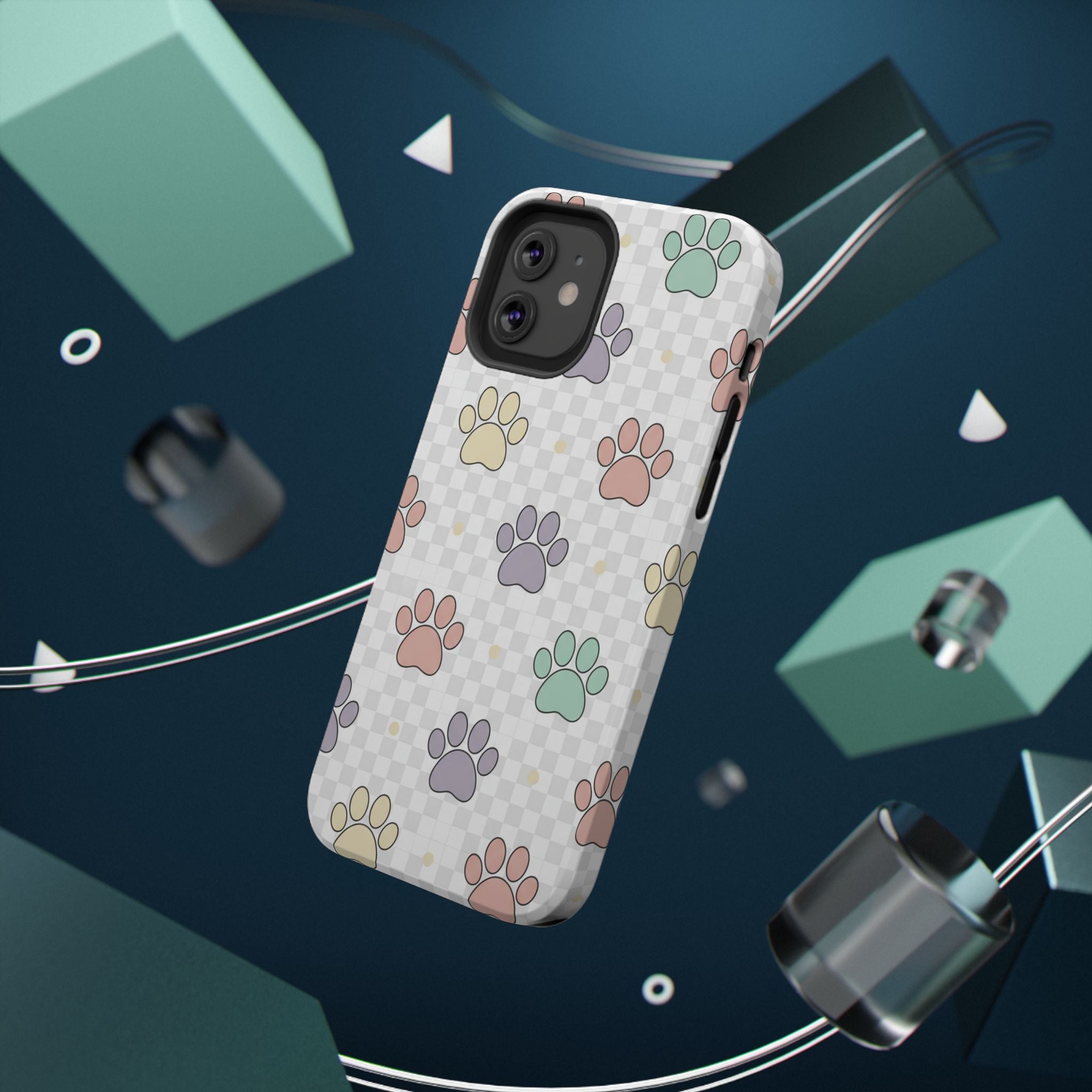 Paw Print Impact Phone Case — Pastel Pet Protector