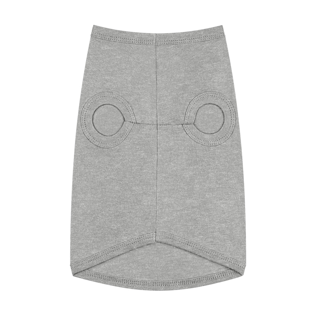 Good Dog Pet Tank Top — Grey Dog Shirt with Retro Yellow Text