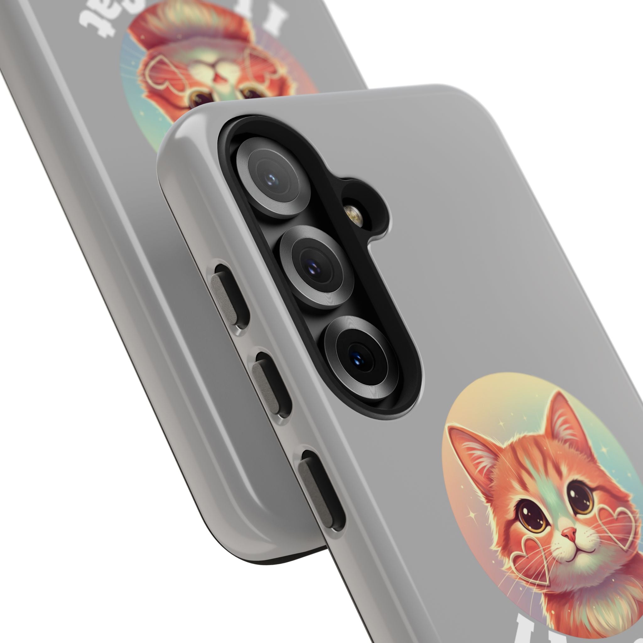 I Love Cat Tough Phone Case — Cute Retro Kitty Protective Phone Cover