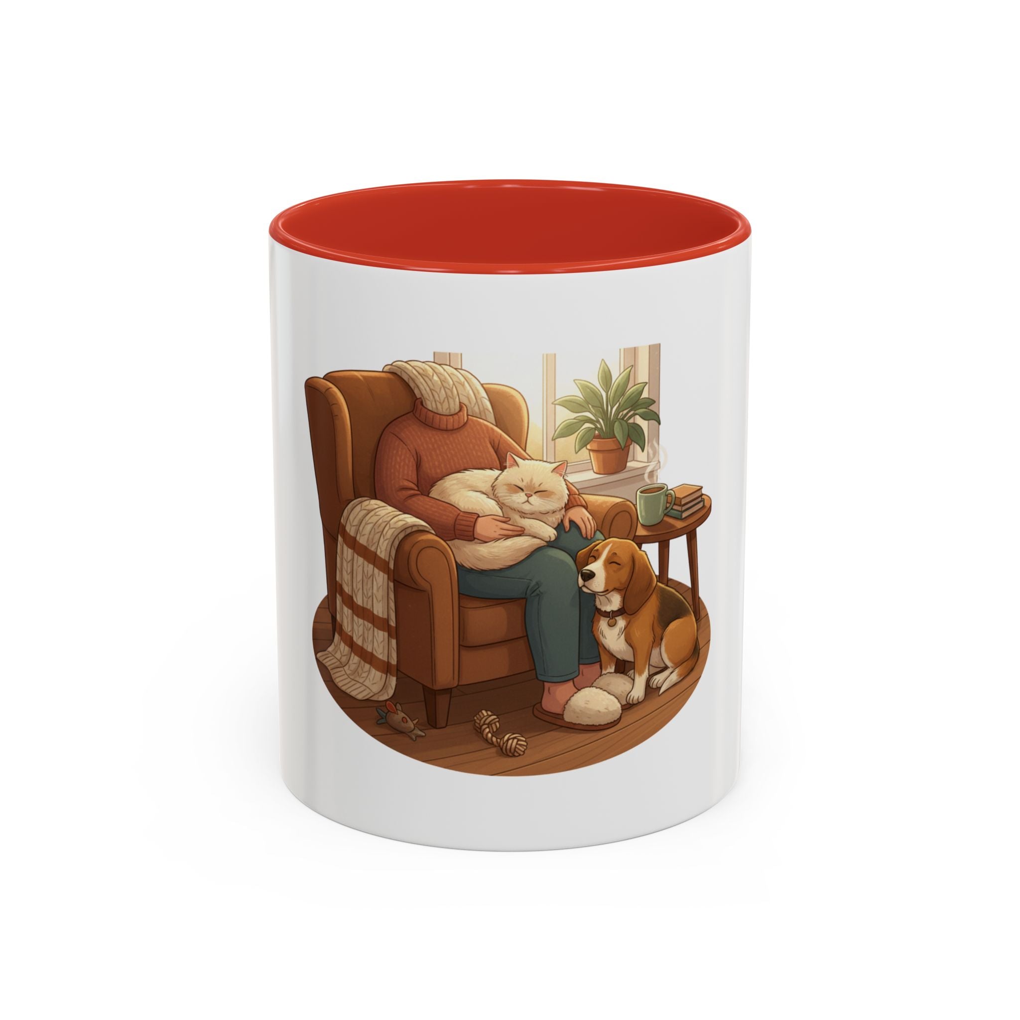 Cozy Pet Lover Mug – Ceramic Accent Mug with Dog Illustration, Warm Home Coffee Cup, 11oz & 15oz