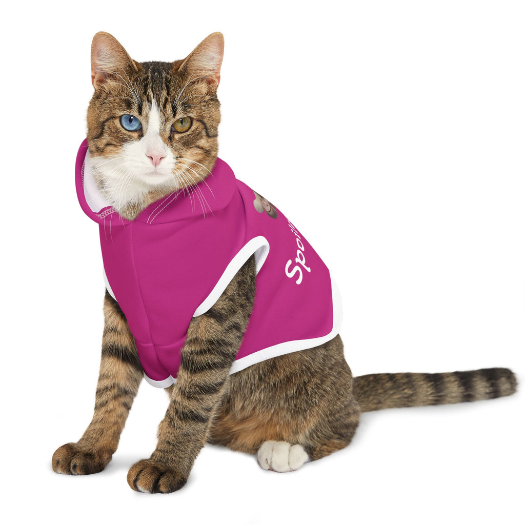 Pet Hoodie — "Spoiled Rotten" Pink Pet Hoodie with Cute Cat Photo