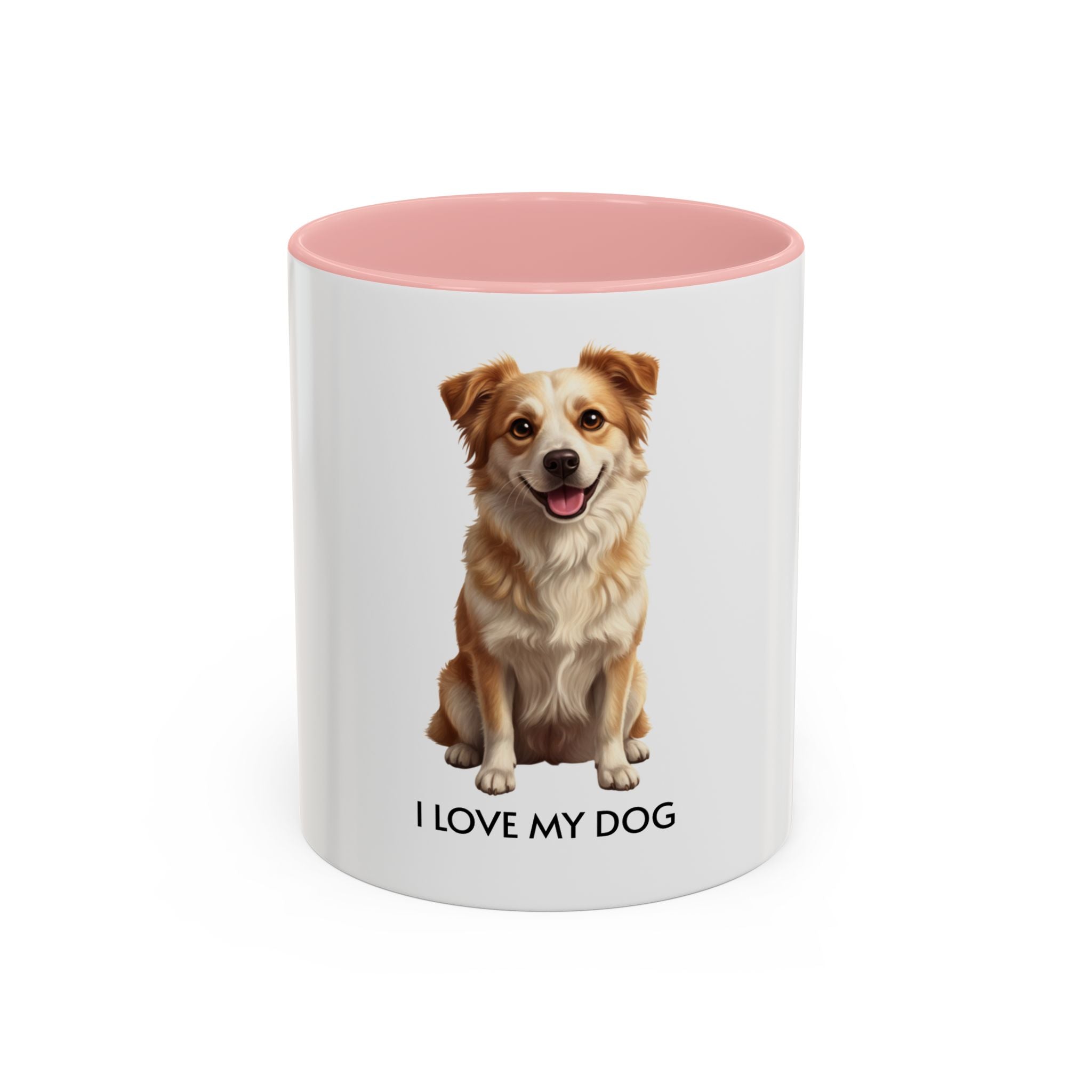 I Love My Dog Coffee Mug — Cute Dog Illustration Accent Mug (11/15oz)