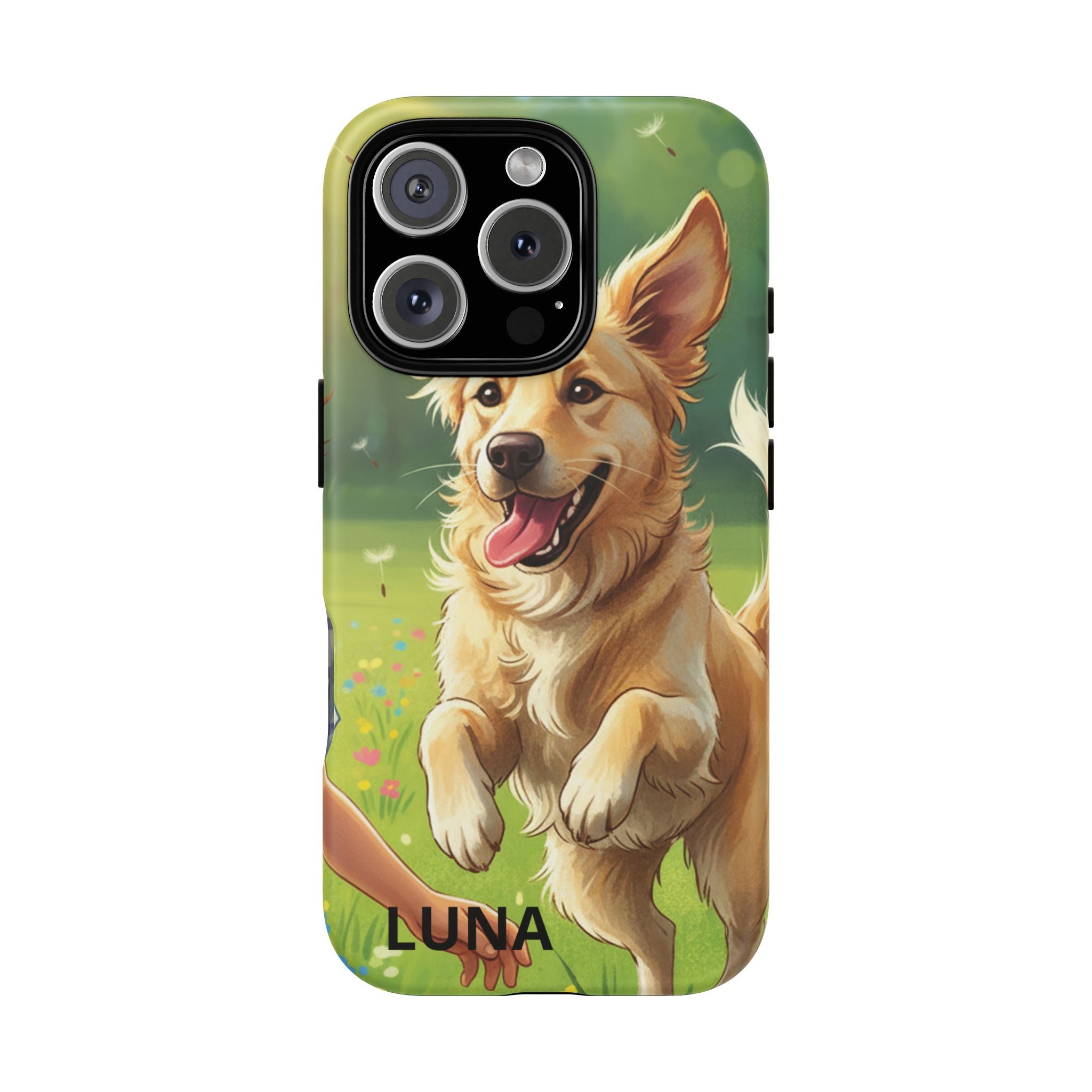 Phone Case - Personalized Cute Golden Retriever Phone Case (Name Customizable)