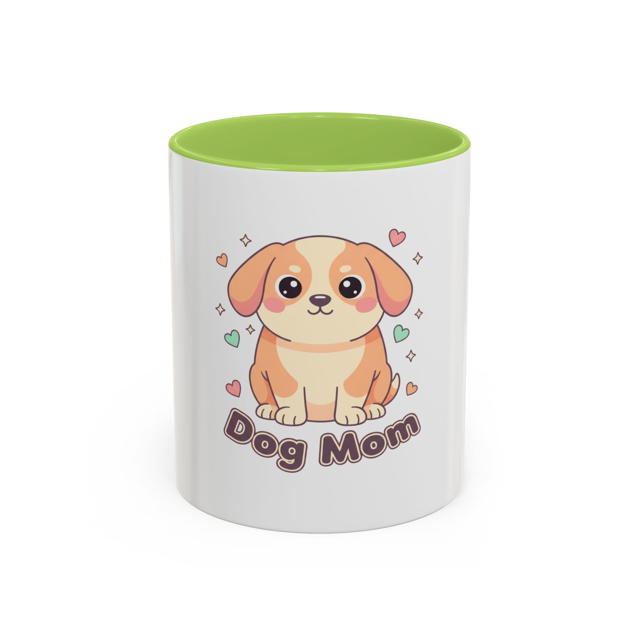 Dog Mom Coffee Mug — Cute Puppy Accent Mug (11/15 oz)